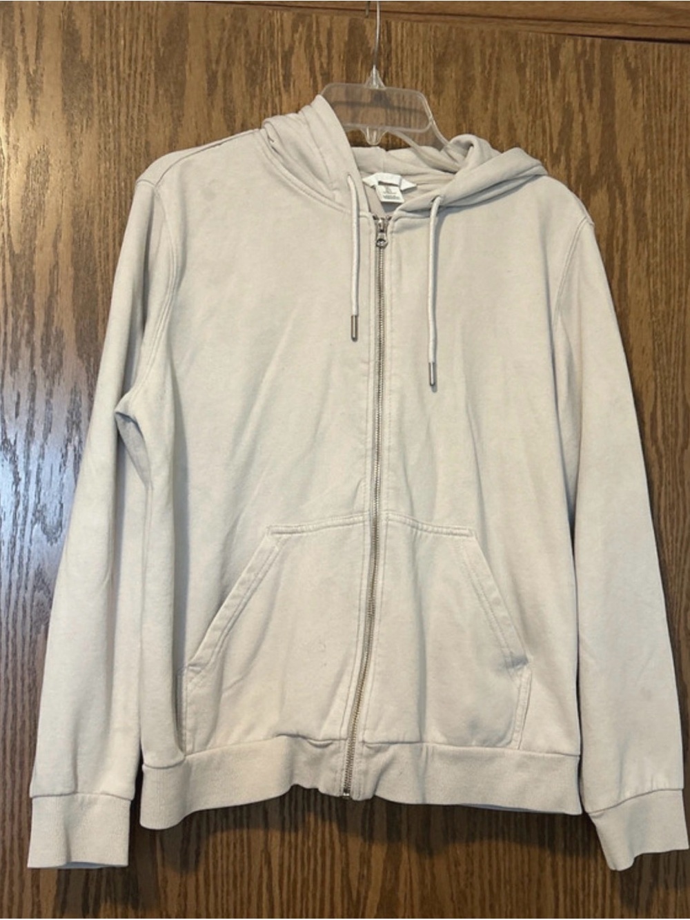 H&M Women's Zip-Up Hoodie in Light Beige